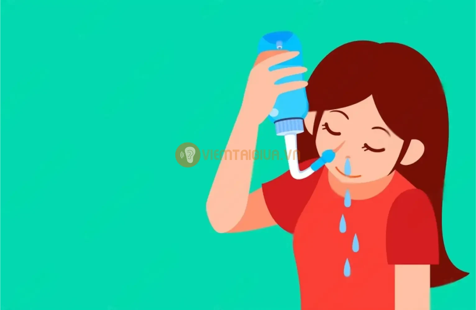 Tư thế đứng thẳng hoặc hơi nghiêng tạo điều kiện thuận lợi cho dịch rửa thoát ra ngoài